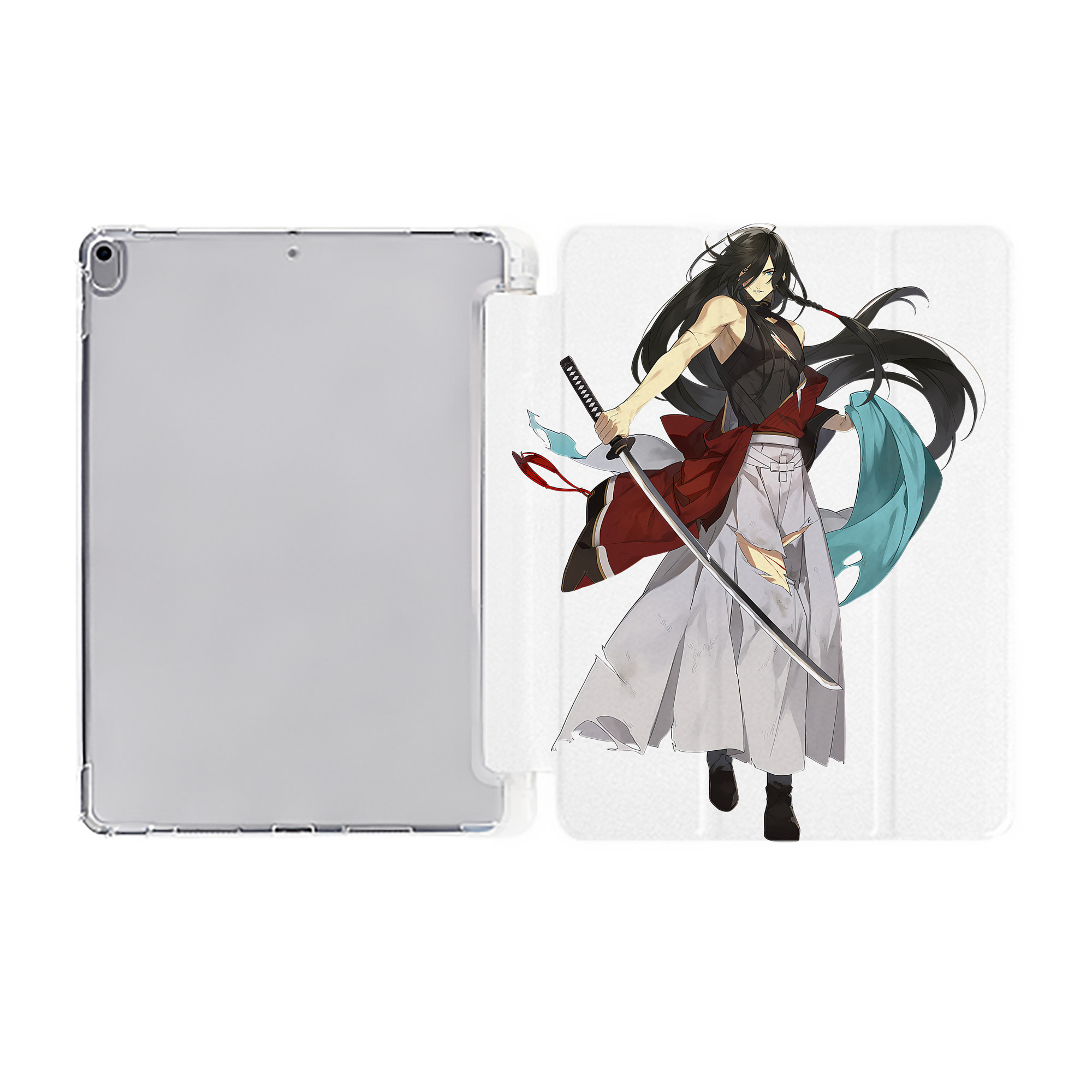 （画像用） 刀剣乱舞 Touken Ranbu IPad ケース ペン収納付き 三つ折りスタンド PUレザー×シリコン 対応機種9.5/10.5/10.9インチ
